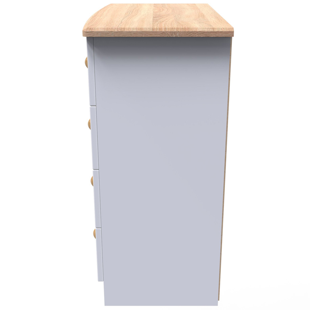 Crowndale Warwick 4 Drawer White Ash and Oak Chest of Drawers Image 3