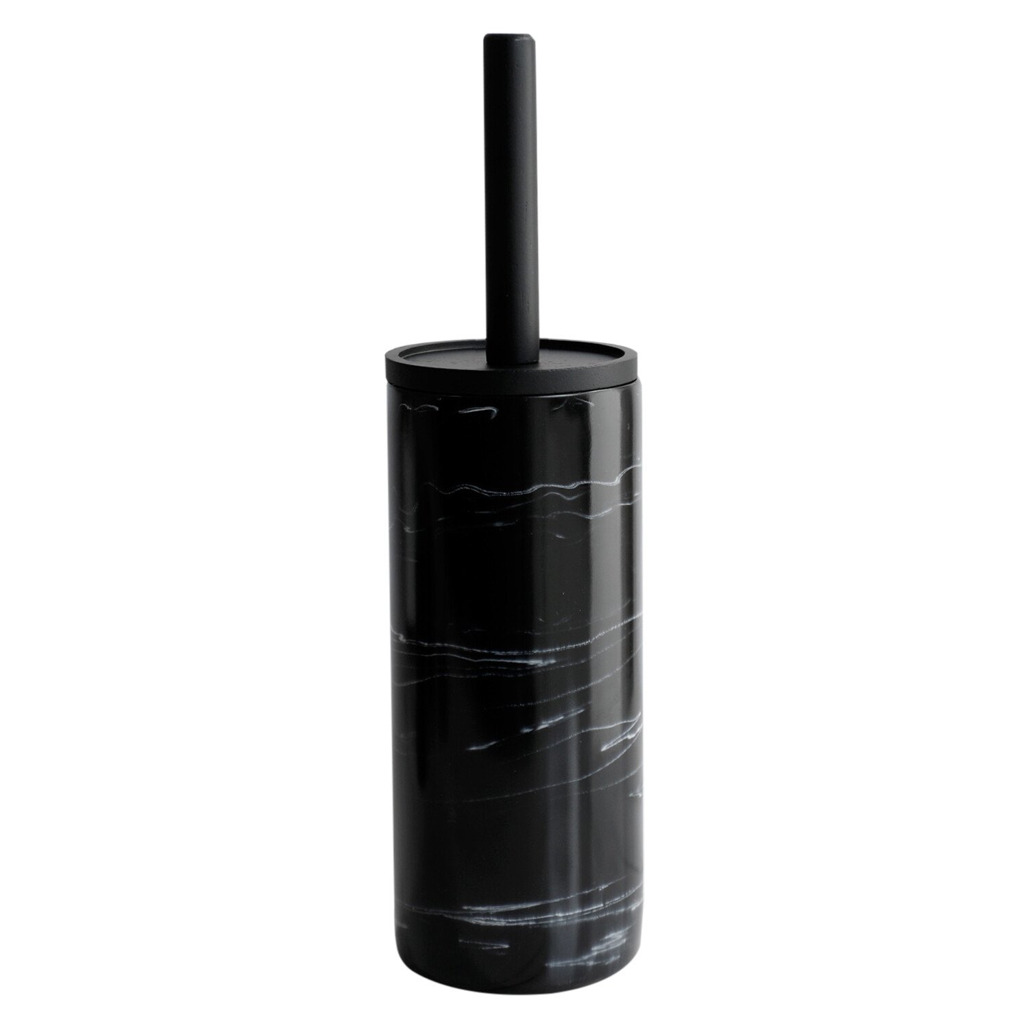 Black Marble Toilet Brush Holder - Black Image