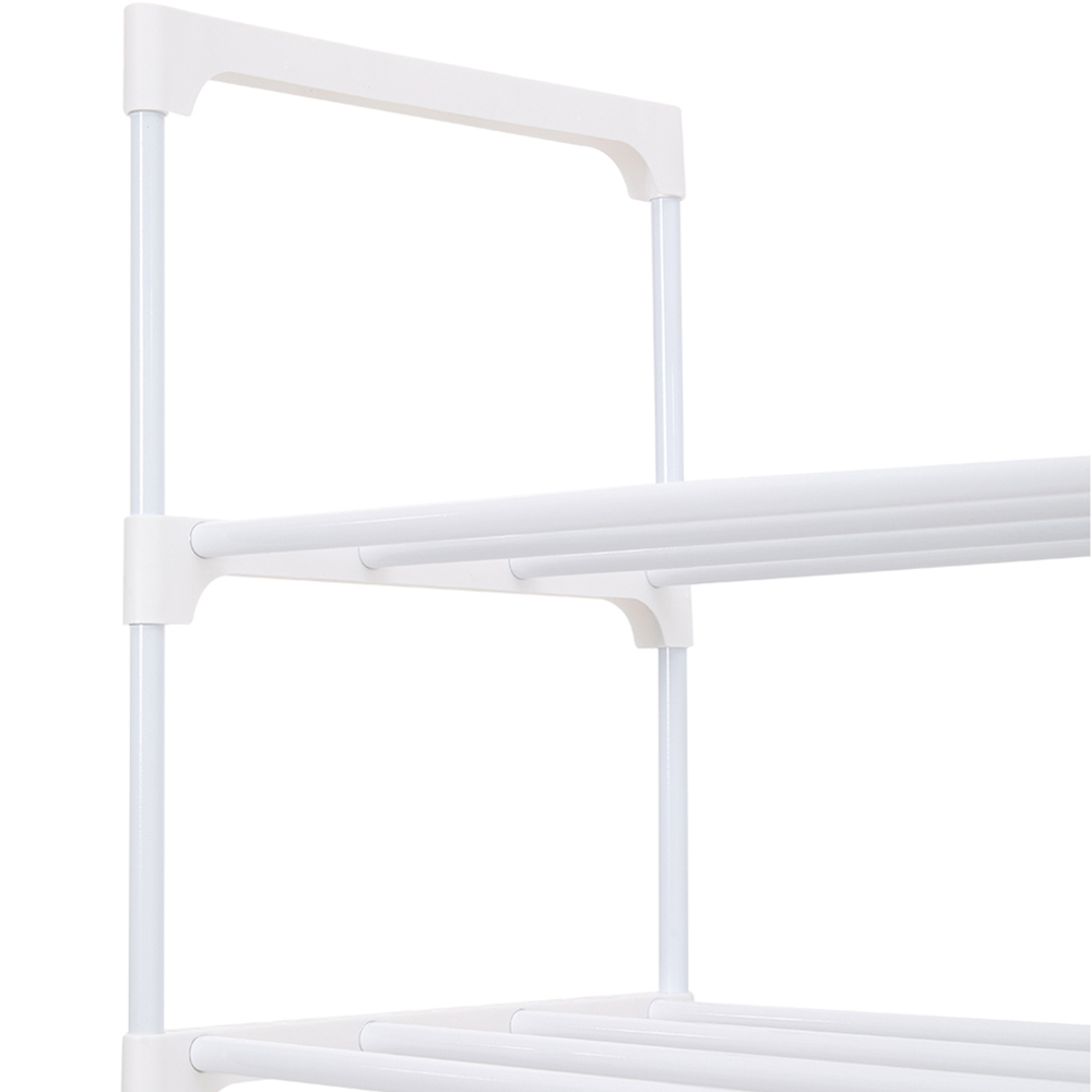 H&O Direct 10 Shelf White Metal Shoe Rack Image 3