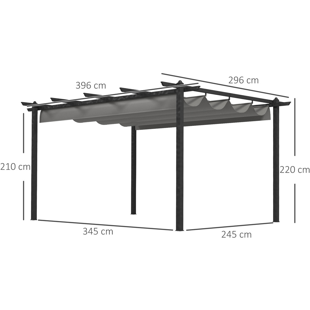 Outsunny 4 x 3m Aluminium Garden Gazebo with Retractable Roof Image 7