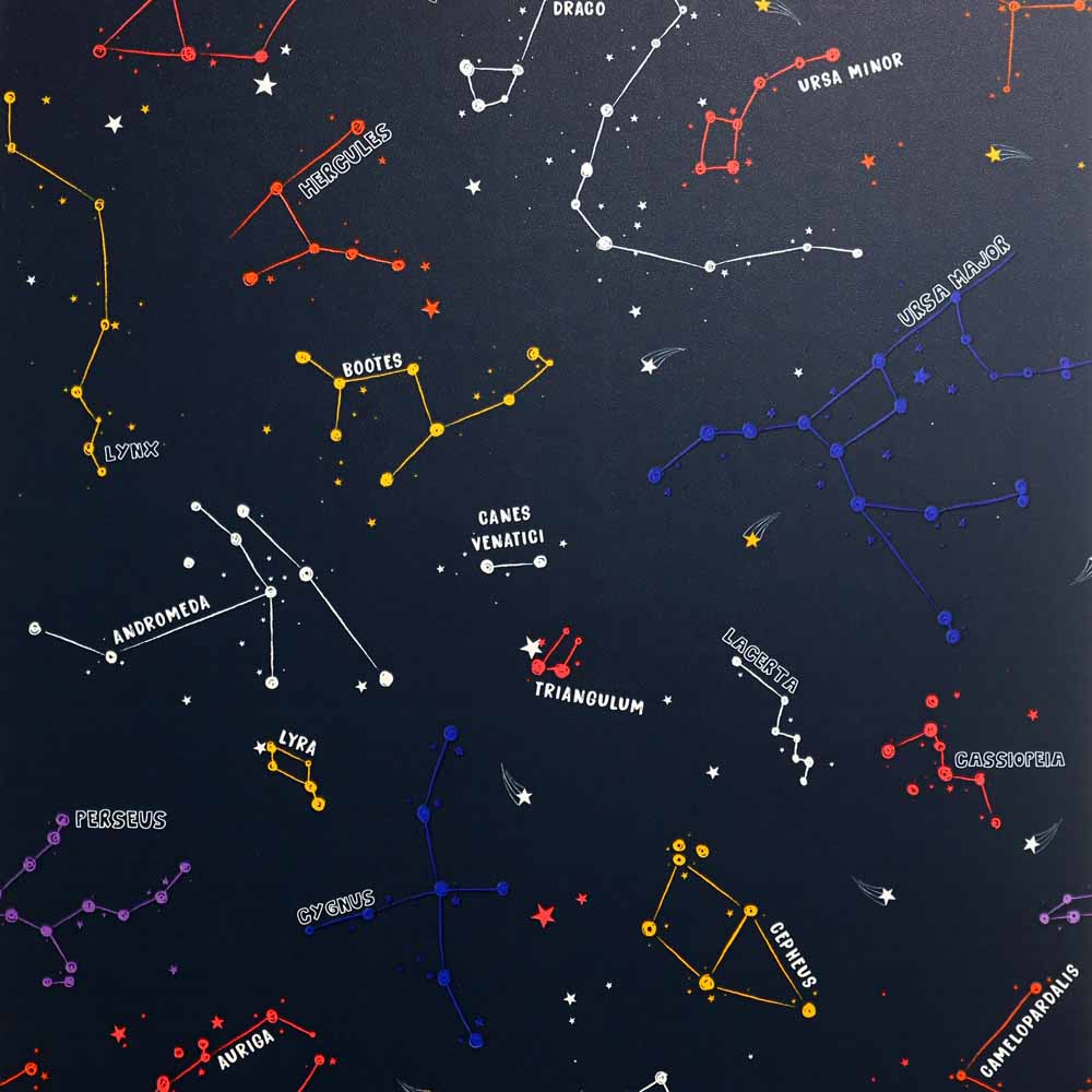 Arthouse Constellations Glitter Wallpaper Navy Image 1