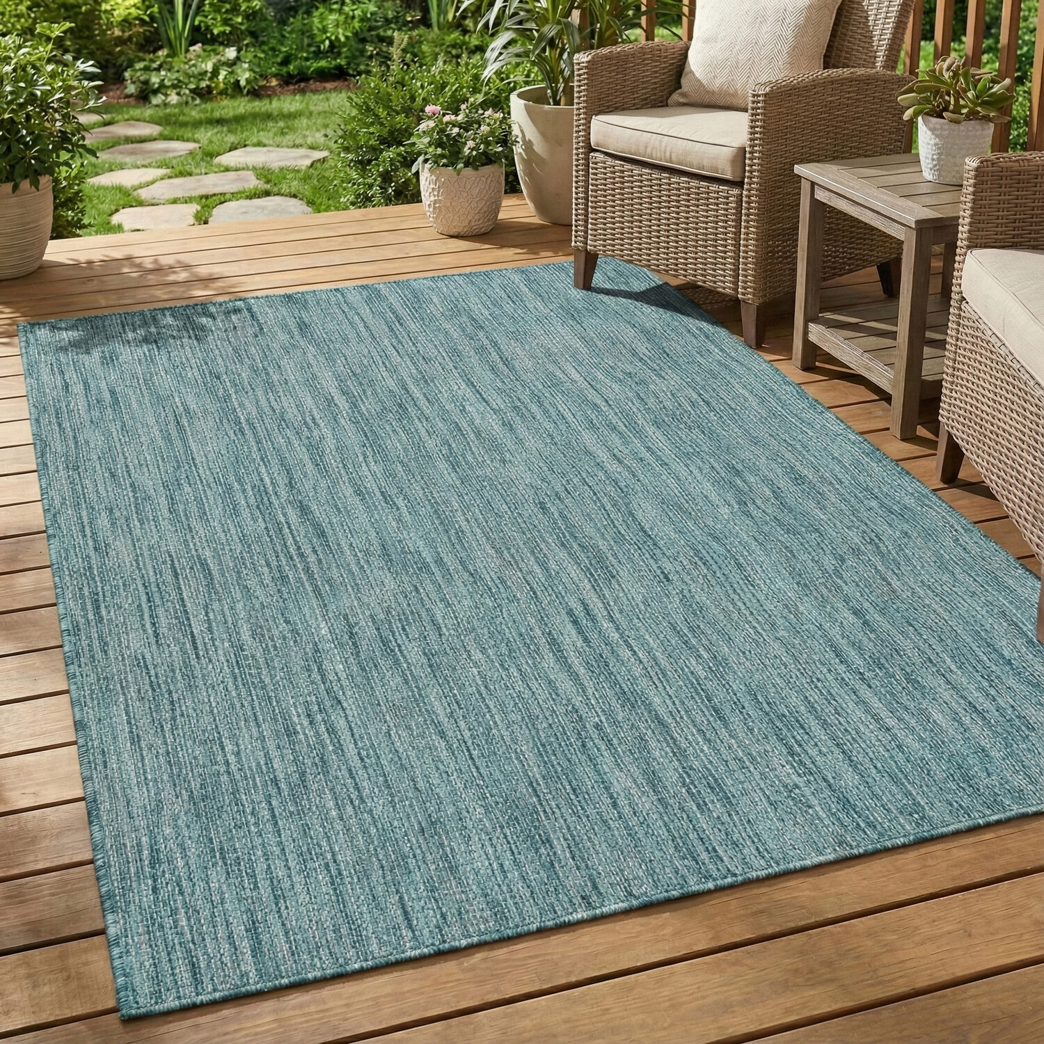 Alicante Indoor and Outdoor Rug Aqua 120cm Image 2