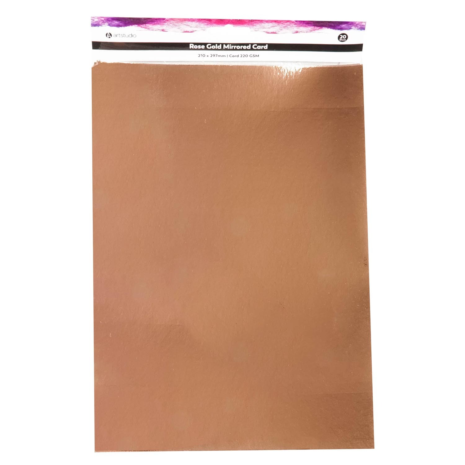 Pack of 20 Art Studio Rose Gold Mirrored Cards Image