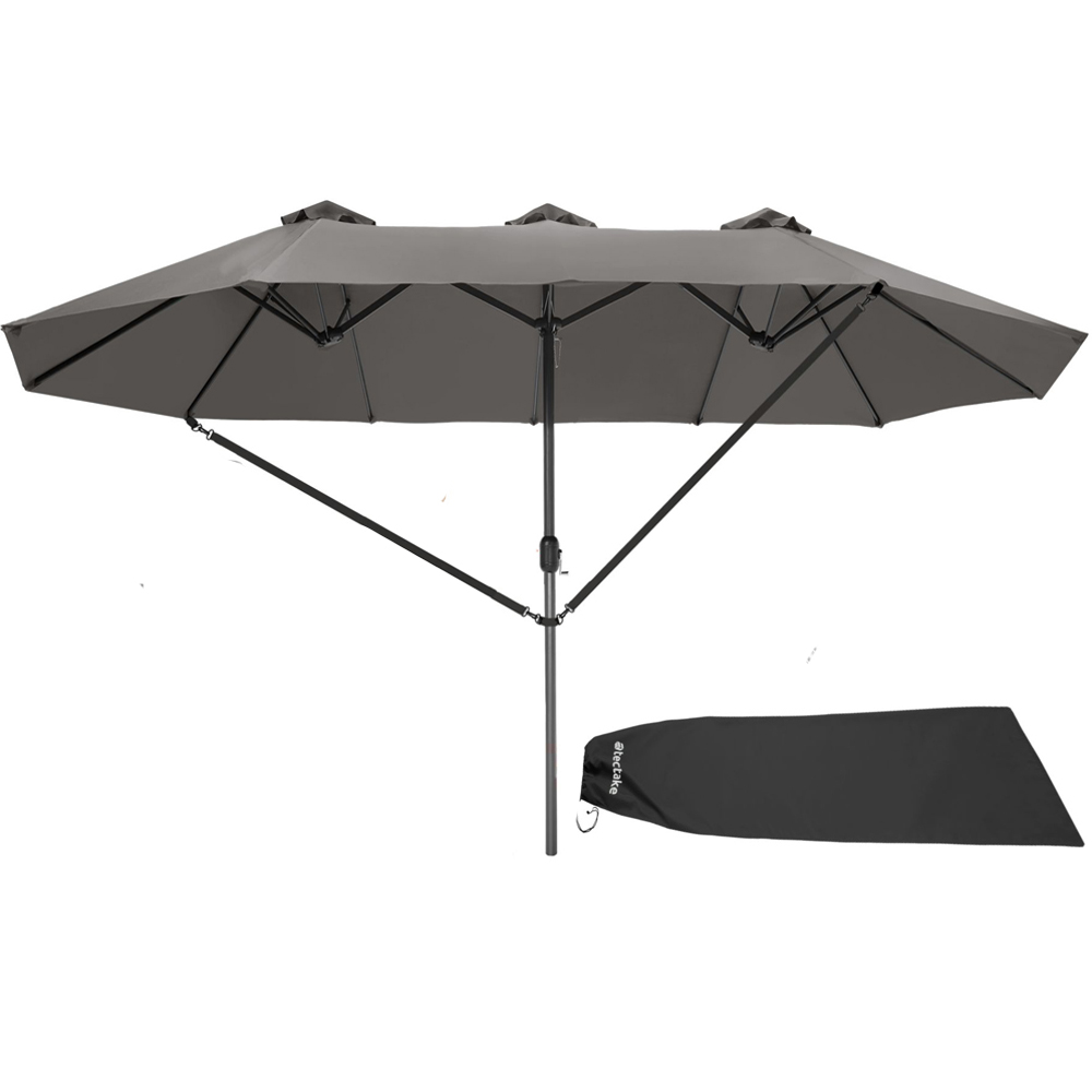 tectake Silia Grey Extra Wide Parasol 4.6 x 2.7m Image 1