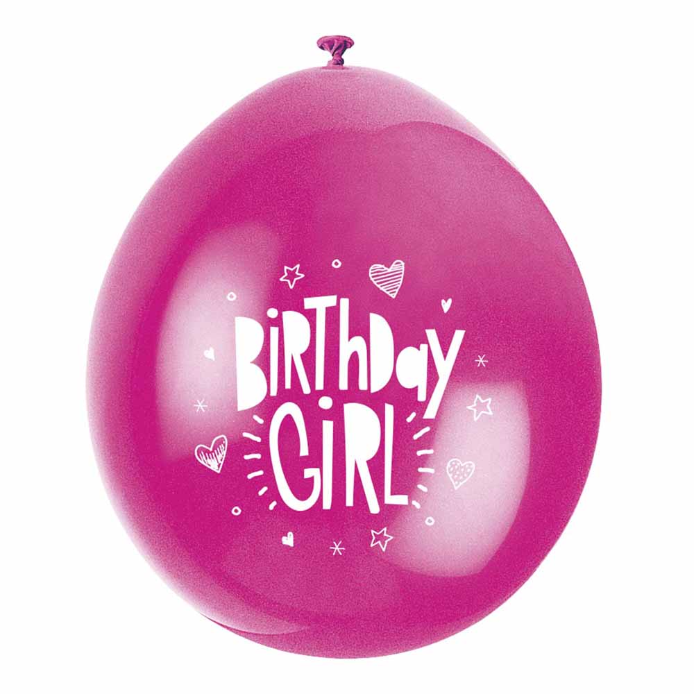 Wilko 9in Birthday Girl Balloons 10pk Image 1