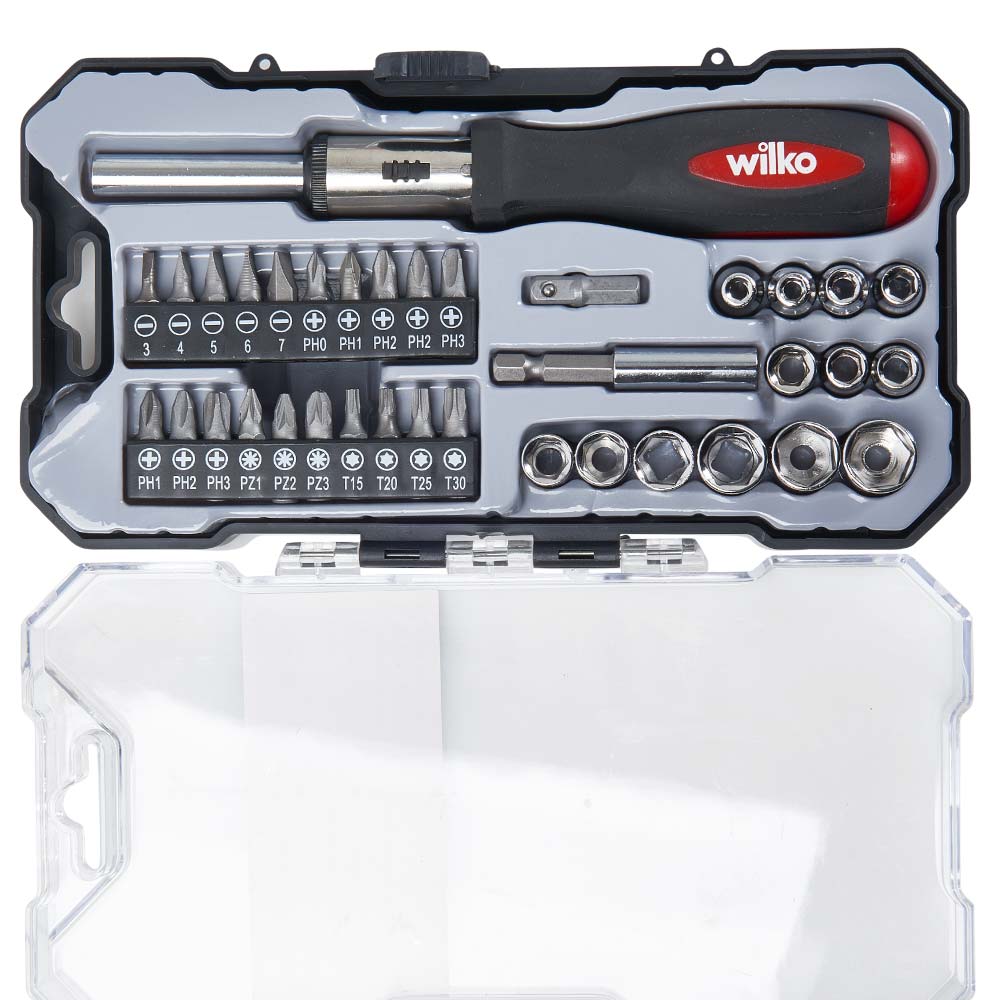 Wilko Ratchet Screwdriver and Socket Set 37 Piece Wilko