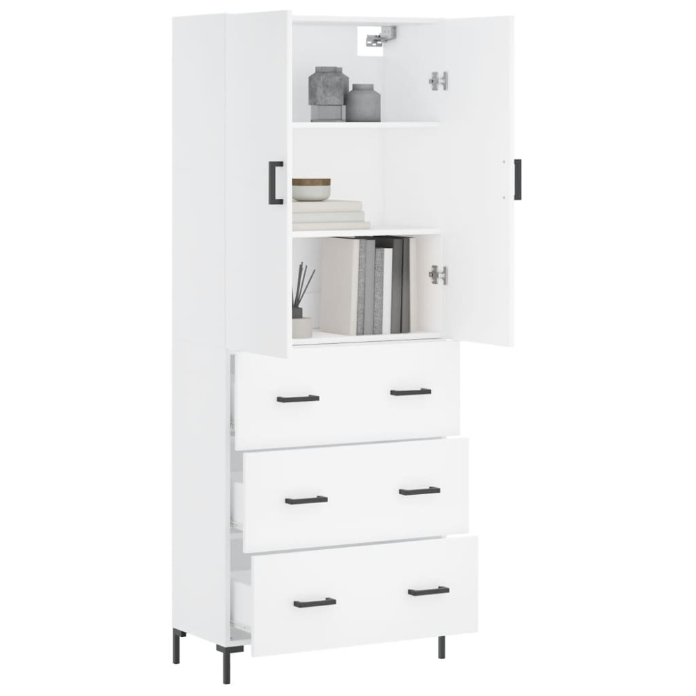 vidaXL 2 Door 3 Drawer White Highboard Image 3