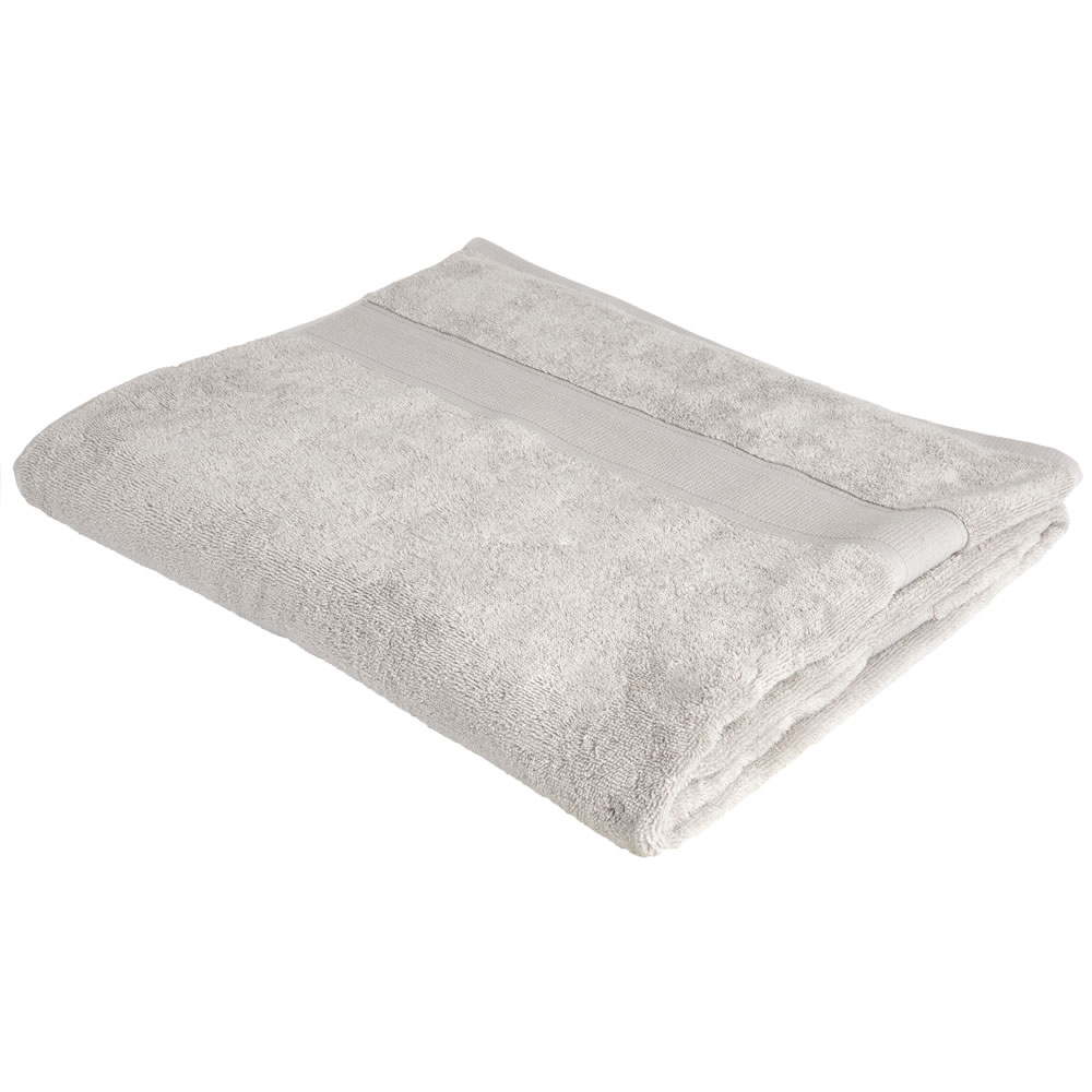 Wilko Supersoft Grey Bath Sheet Image 1