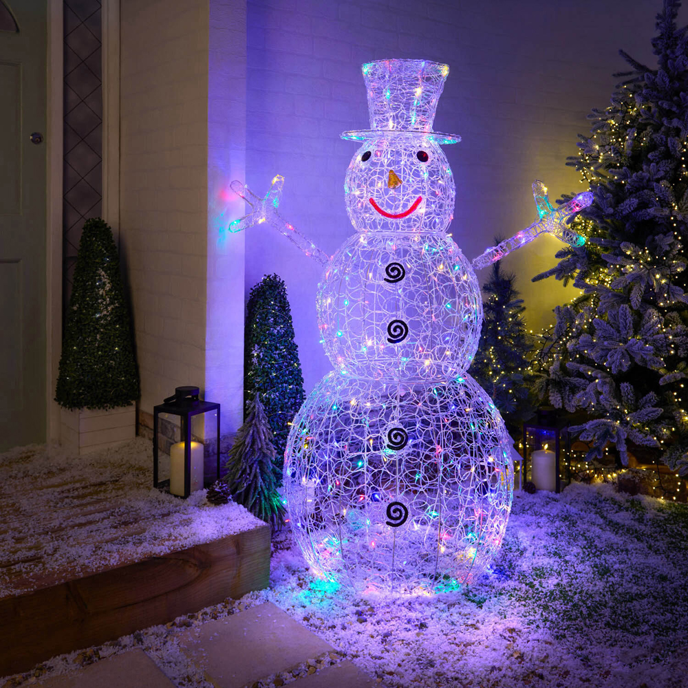 Extra Large Acrylic LED Snowman Decoration White Image 1