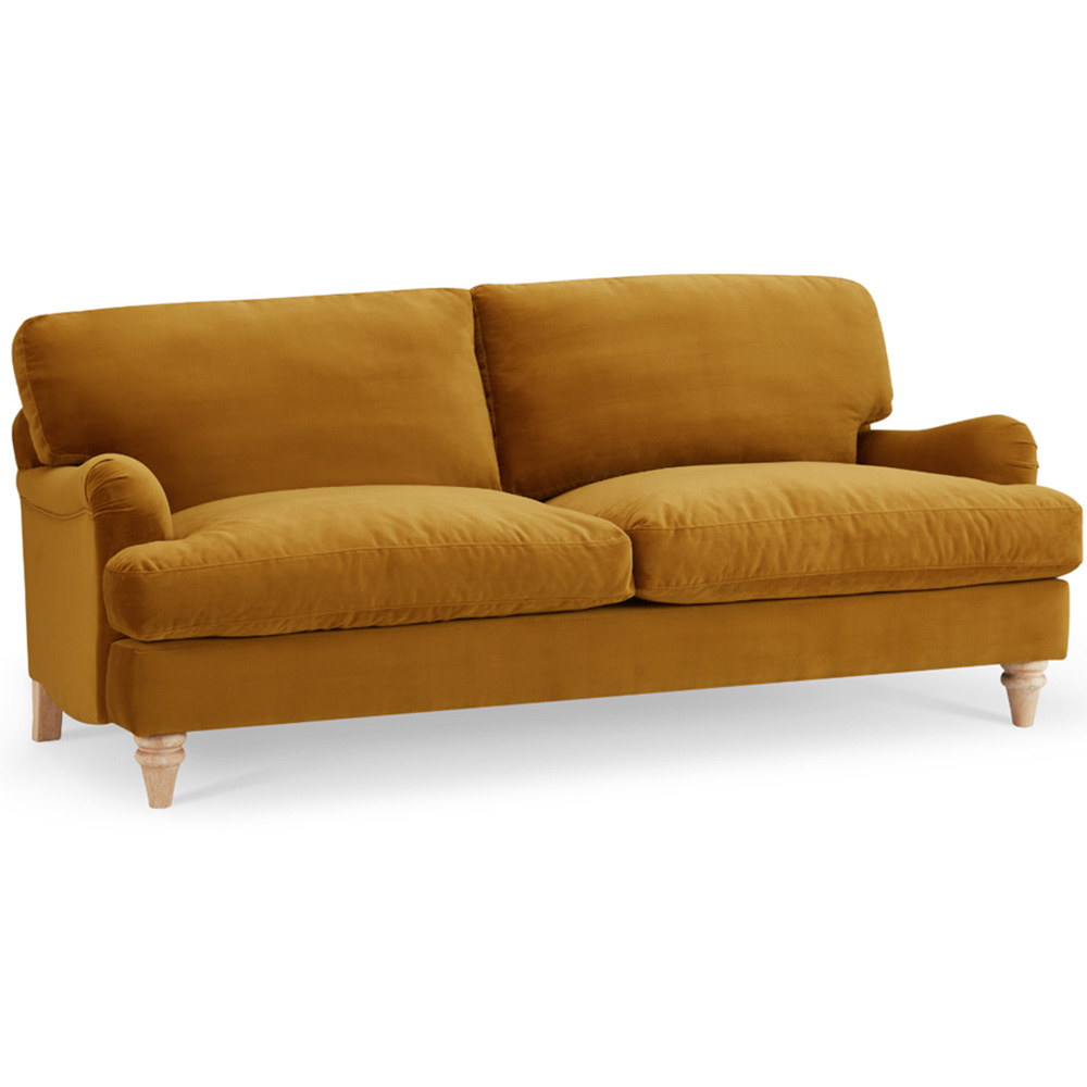 Home Detail Oxford 3 Seater Mustard Gold Velvet Sofa Image 2