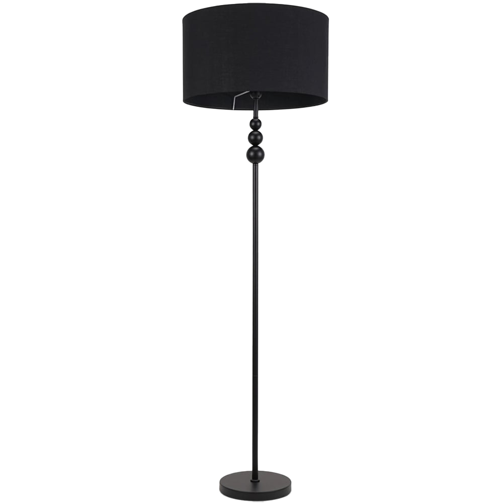 ValueLights Marissa Black Shade Black Ball LED Floor Lamp Image 1