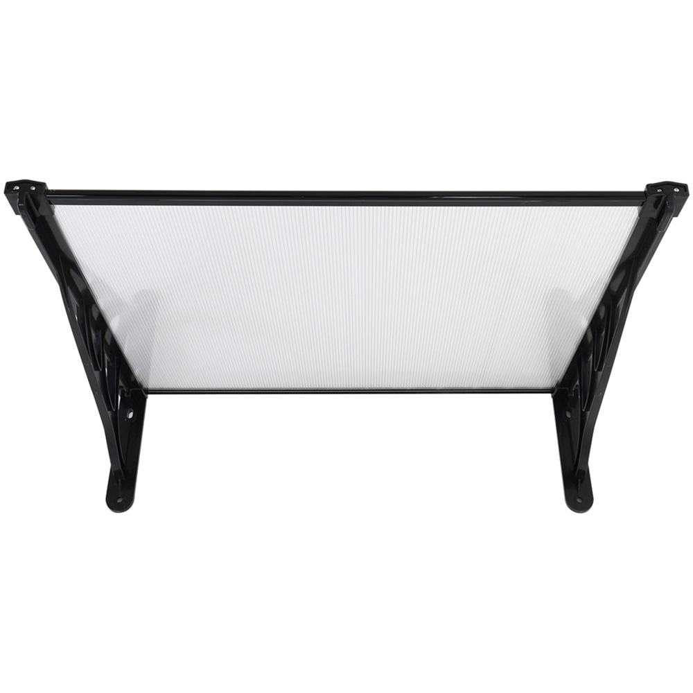 Living and Home Black Window and Door Awning Canopy with Brackets 90 x 150cm Image 4