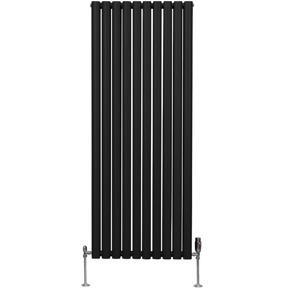 Monster Shop 6691BTU Black Oval Column Radiator and Valves 1600 x 600mm Image 1
