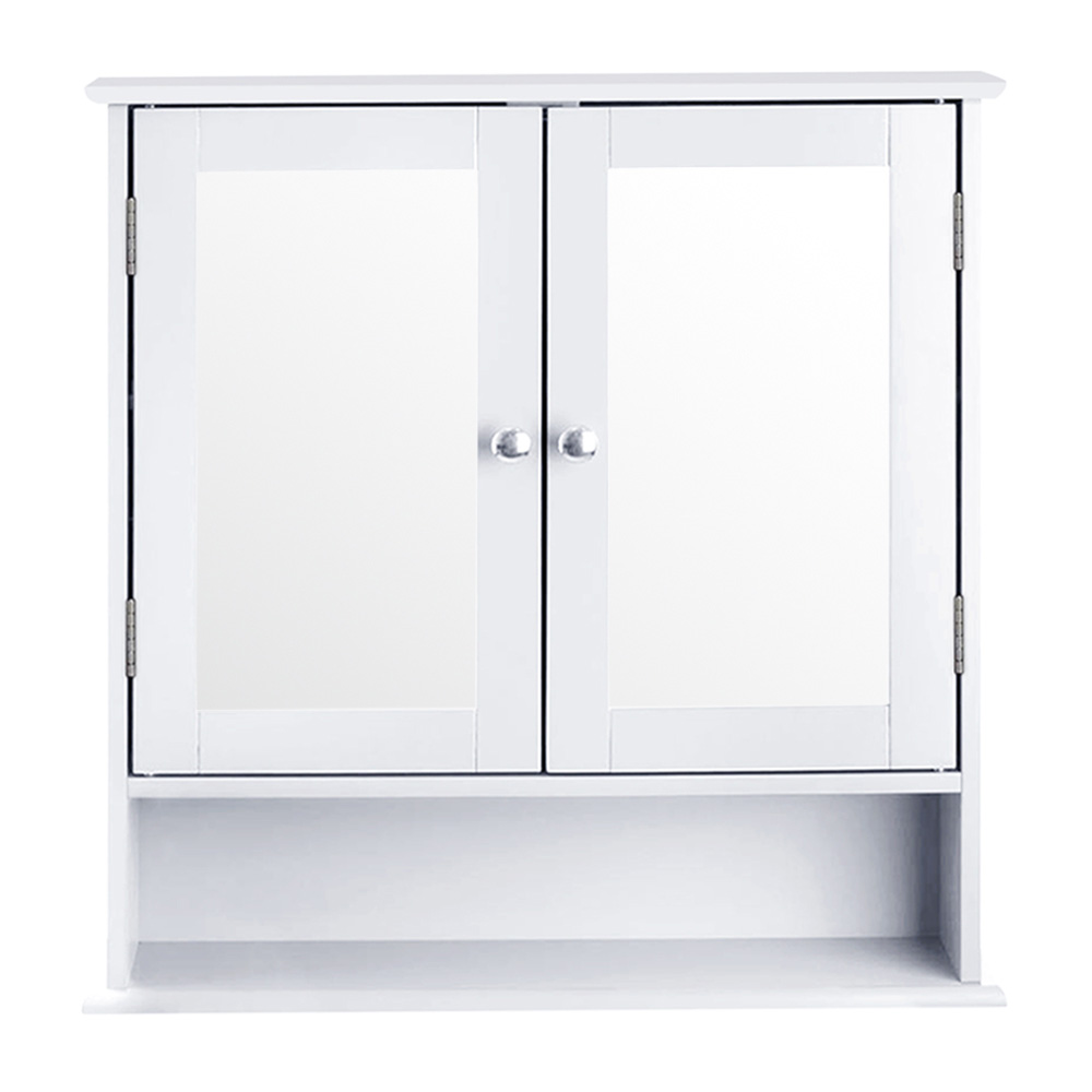 Living and Home White Wall Mounted Mirror Bathroom Cabinet Image 3
