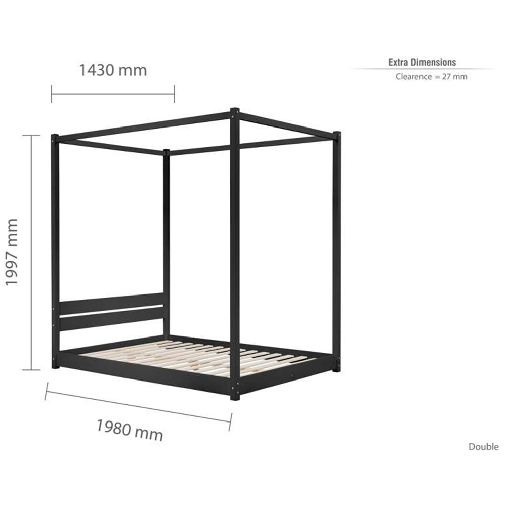 Darwin Double Black Four Poster Bed Image 9
