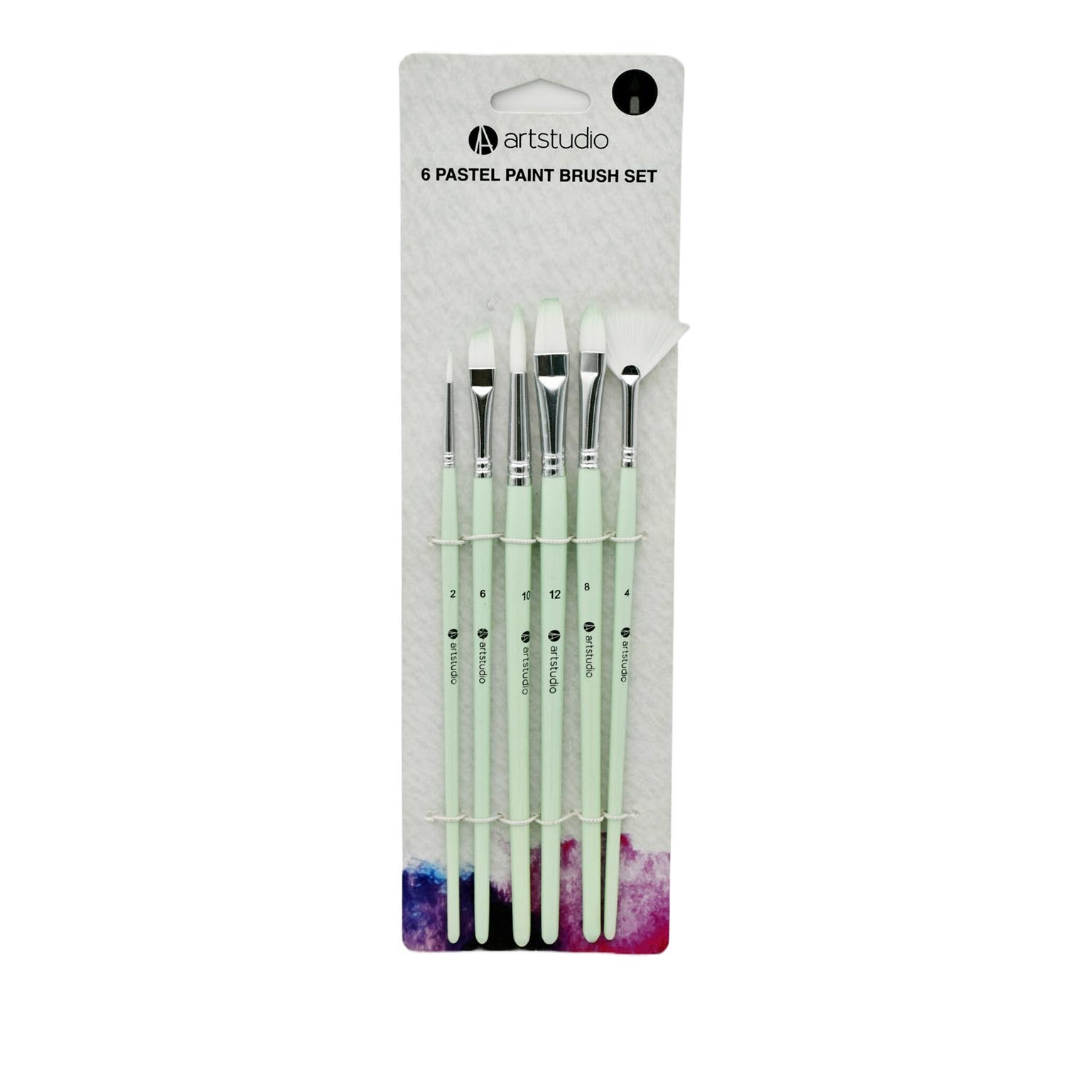 Art Studio Pastel Paint Brush Set 6 Pack Image 3