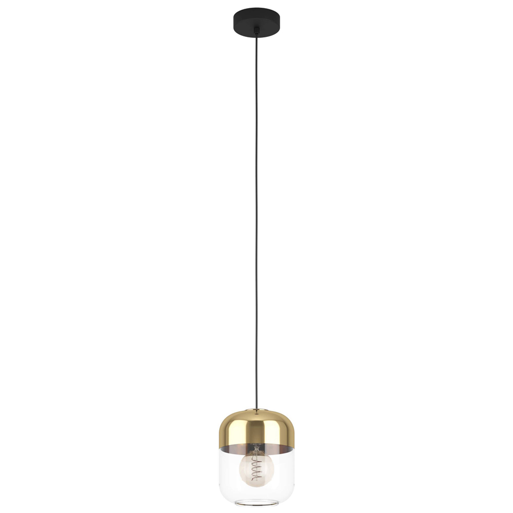 EGLO Maryvilla Gold and Clear Pendant Light Image 1