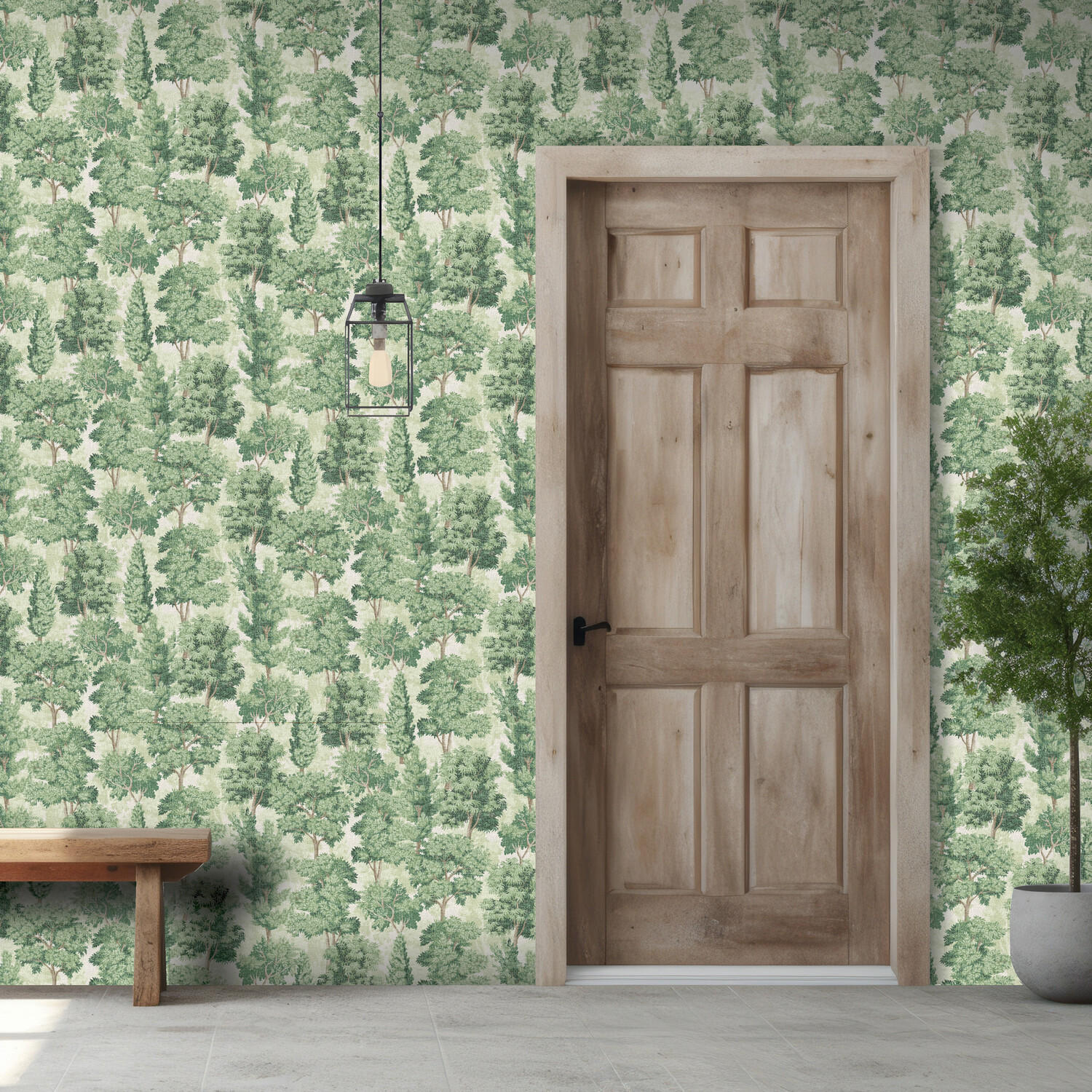 Organic Forest Green Wallpaper Green Image 2