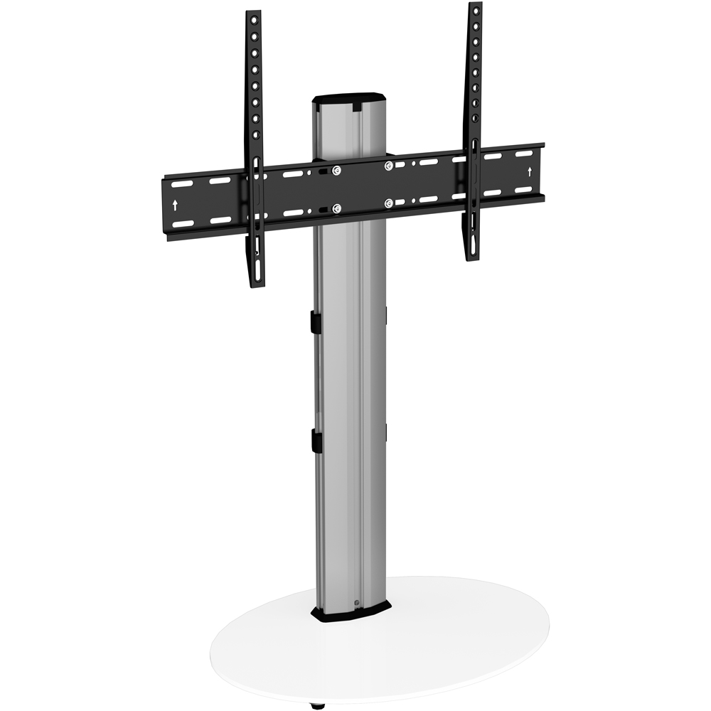 AVF Eno Silver and White Glass Pedestal TV Unit Image 2