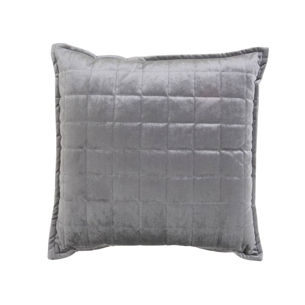 Wilko Quilted Cushion Silver 43 x 43cm Wilko