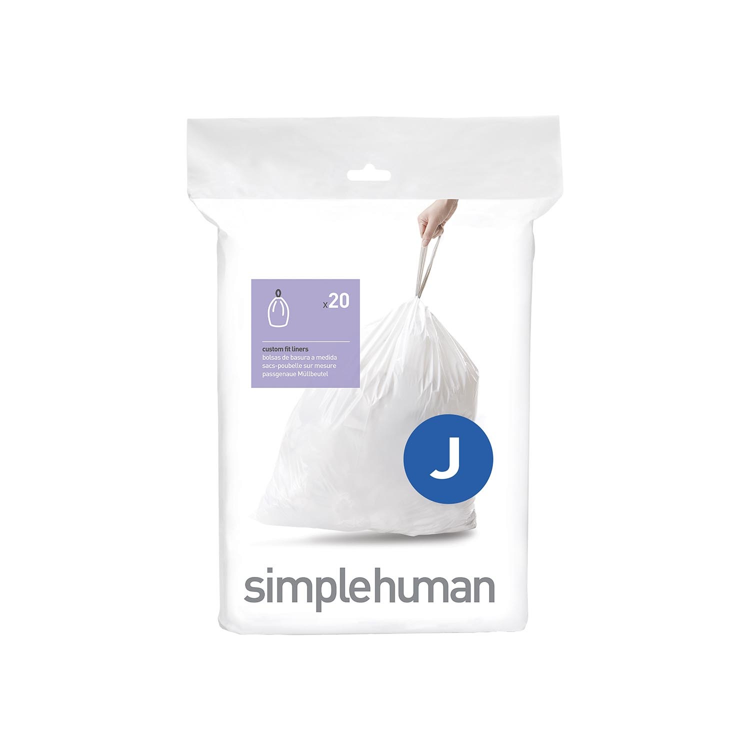 simplehuman custom fit bin liners - J / 20 Image 1