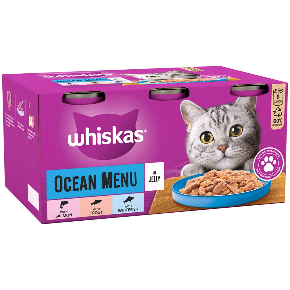 Whiskas Fish Selection in Jelly Adult Tinned Cat Food 400g Case of 4 x 6 Pack Image 3