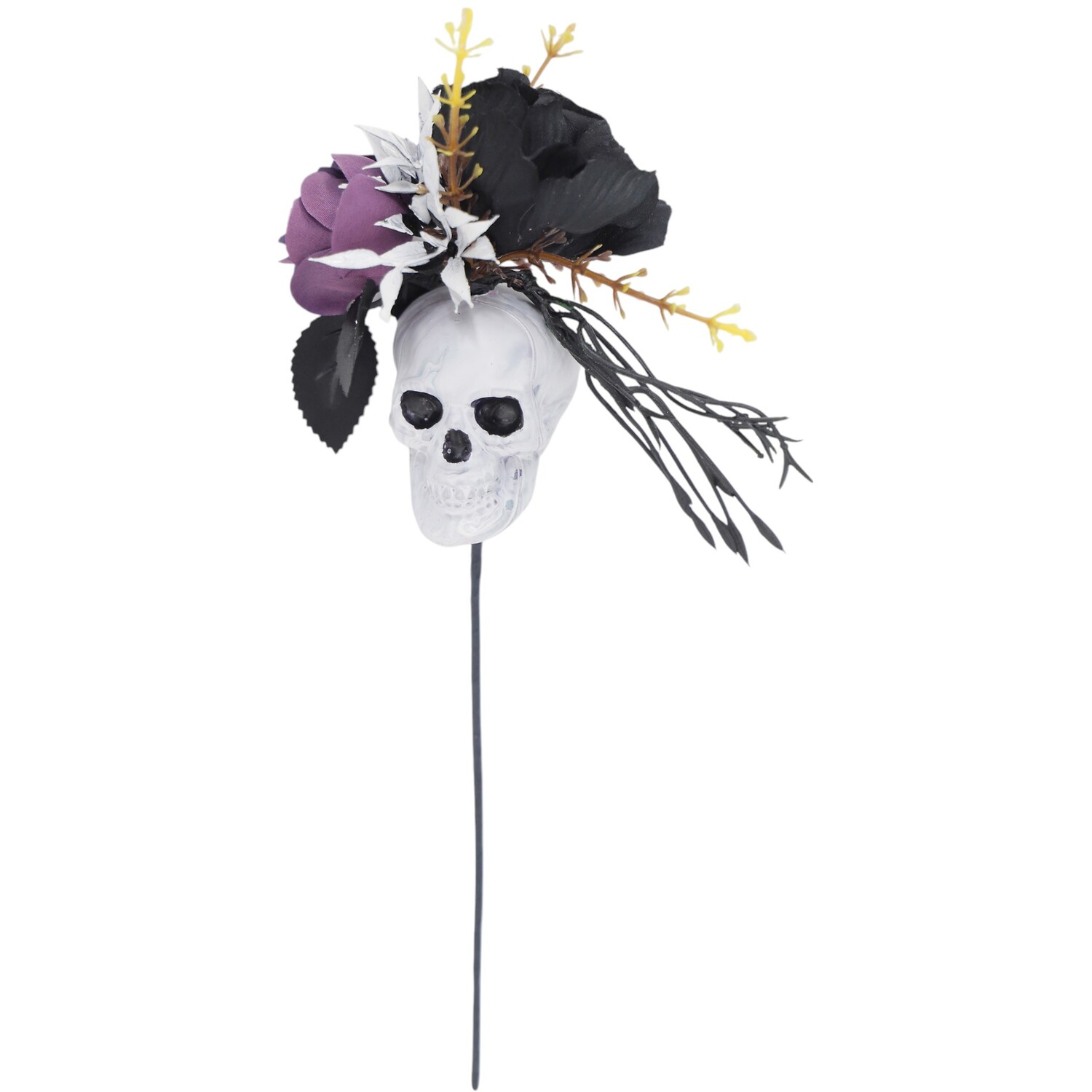 Skull Flower Pick White and Black Image