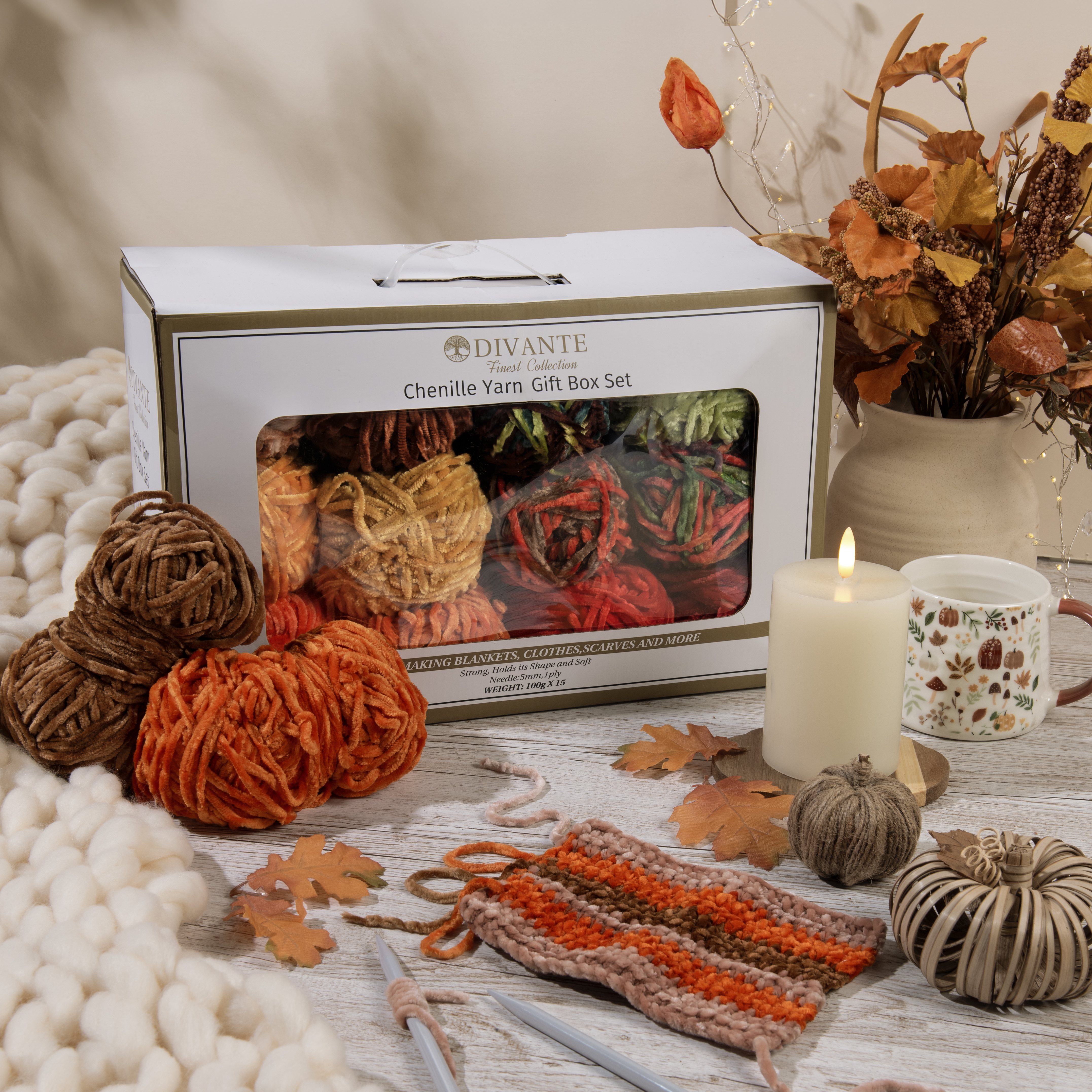 Chenille Yarn Autumn Gift Box Set Image 2