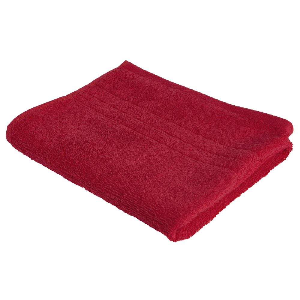 Wilko 100% Cotton Red Hand Towel Image 1