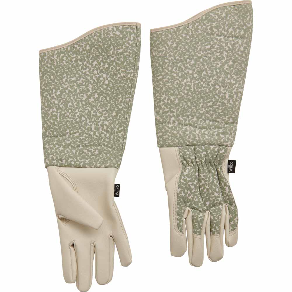 Wilko Medium Patterned Gauntlet Garden Gloves Image