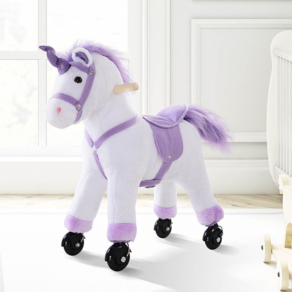Tommy Toys Walking Horse Unicorn Toddler Ride On Purple Image 2