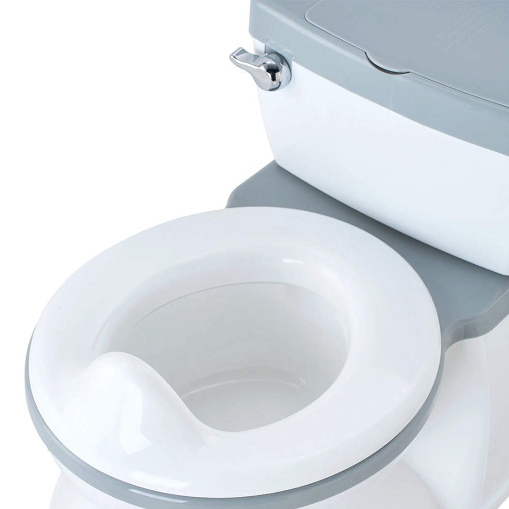 H&O Direct Grey Realistic Baby Potty Training Toilet with Flushing Sound Image 2