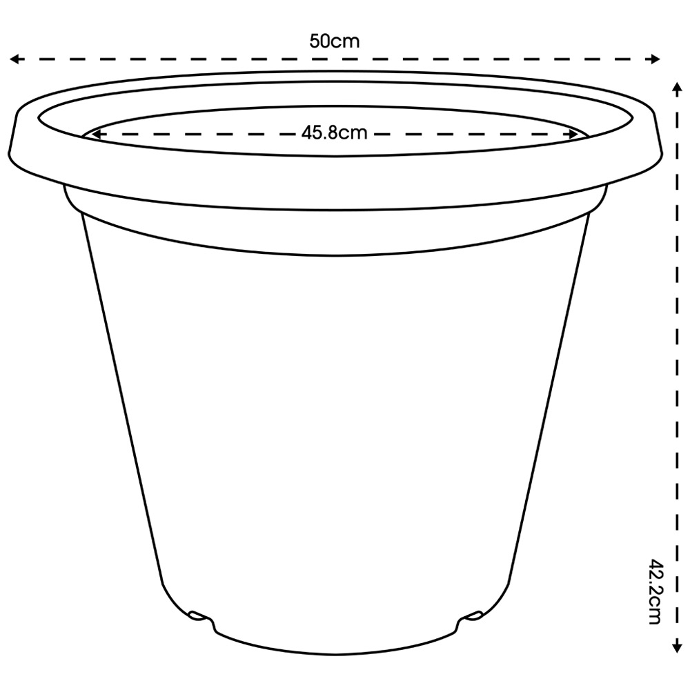 Clever Pots Grey Plastic Round Plant Pot 50cm Image 4