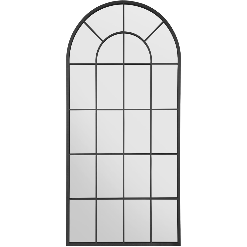 MirrorOutlet The Arcus Black Framed Arched Leaner and Wall Garden Mirror 180 x 85cm Image 1
