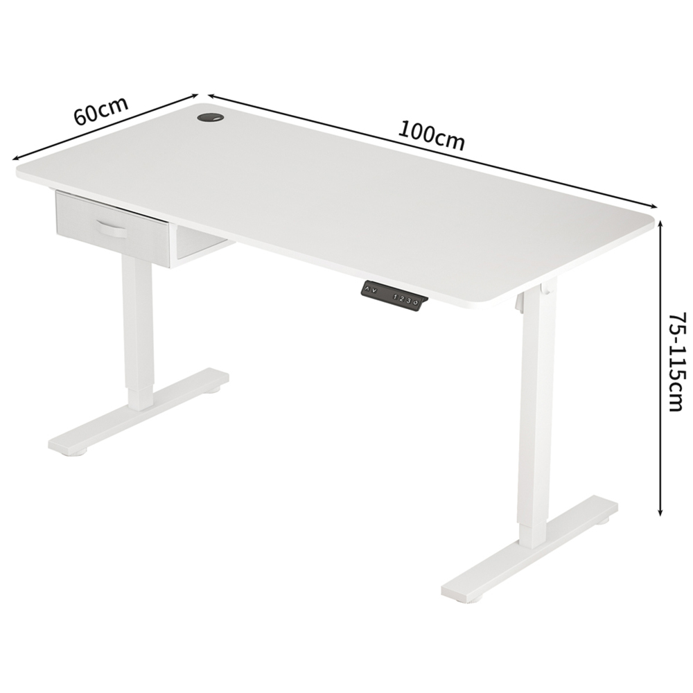 wilko Easton Height Adjustable Electric Computer Desk White Image 9