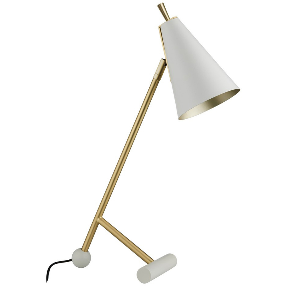 Merano Alta Matt White Satin Brass Table Lamp Image 1
