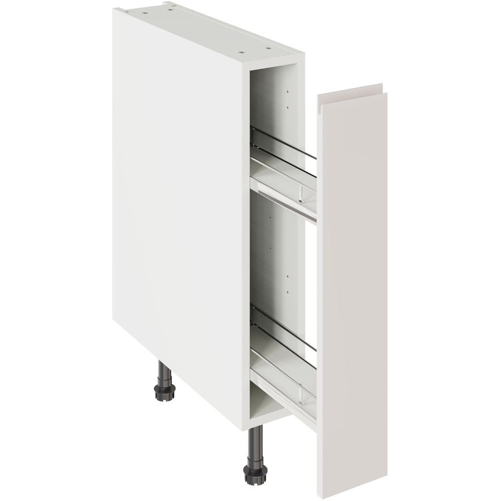 Kitchen Kit J-Pull Gloss Light Grey Base Kitchen Cabinet Pull-Out Flatpack 150mm Image 1