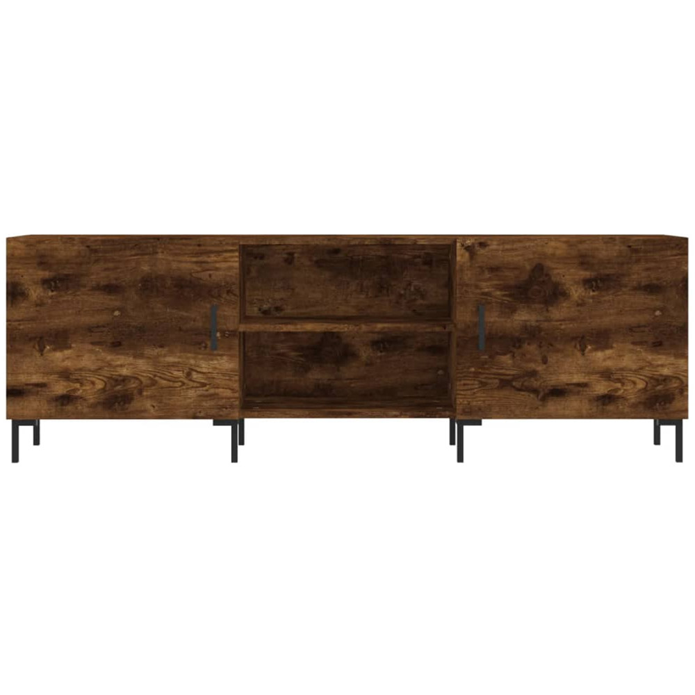 vidaXL 2 Door 2 Open Shelf Smoked Oak TV Cabinet with Metal Legs Image 5