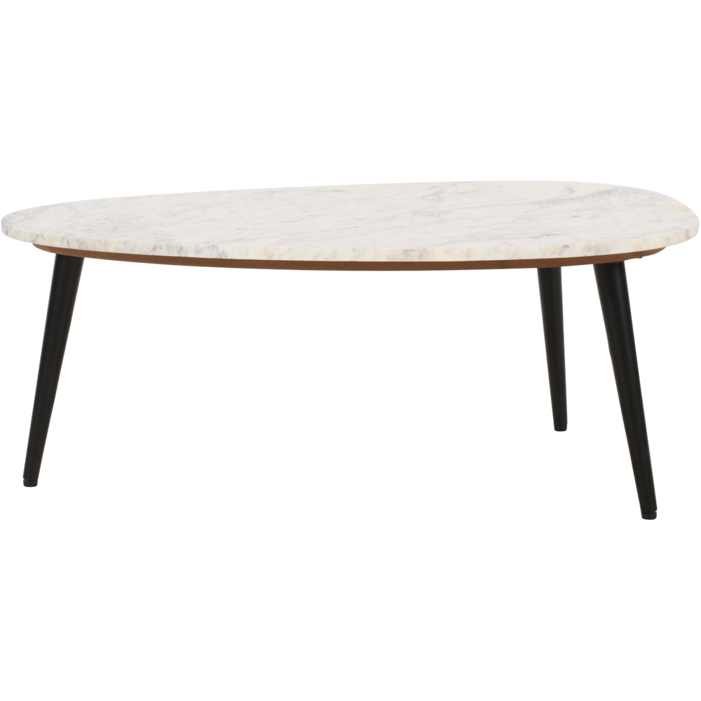 Brooklyn Opal White Marble Top Coffee Table Image 2