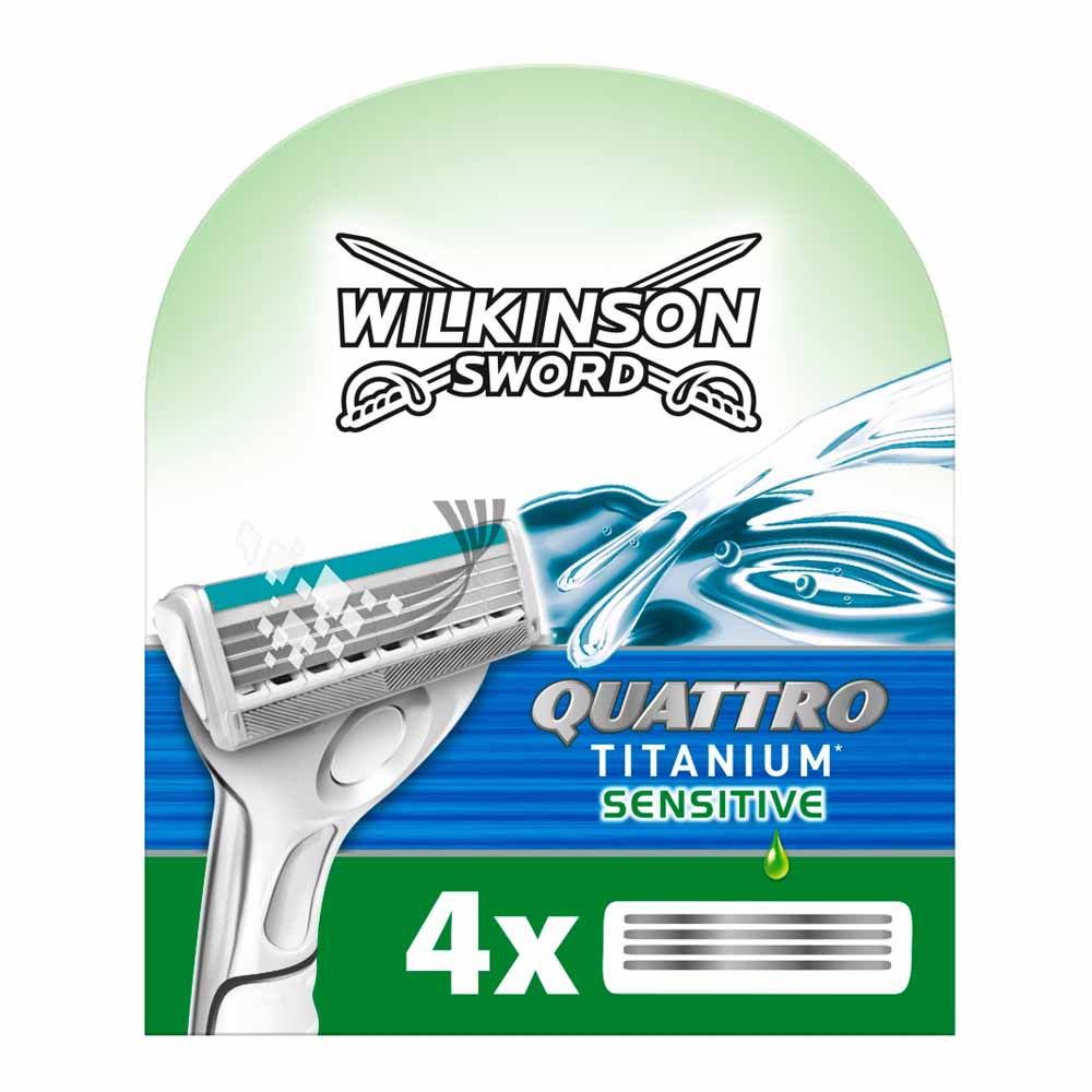 Wilkinson Sword Quattro Titanium Coated Razor Blades 4 pack Image 1