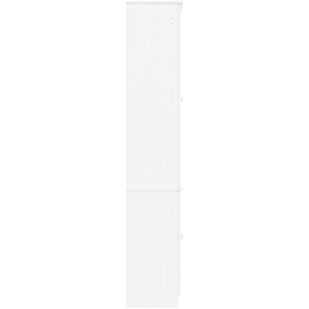 vidaXL 4 Door 4 Shelf White Solid Pine Wood Glass Display Cabinet Image 5