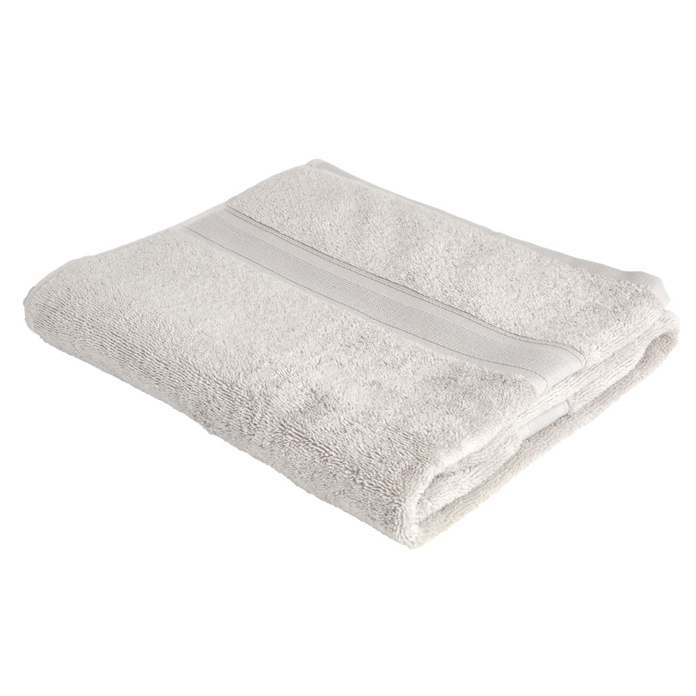 Wilko Supersoft Grey Bath Towel Image 1