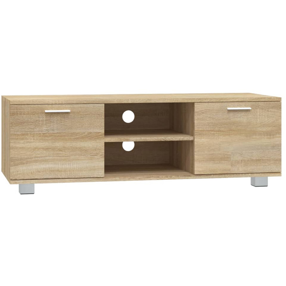 vidaXL 2 Door 2 Open Shelf Sonoma Oak TV Cabinet with Handles Image 2