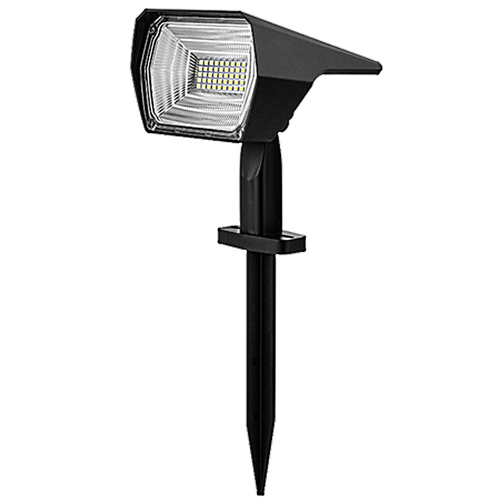 Callow Set of 2 Solar LED Garden Spotlights Black Image 1