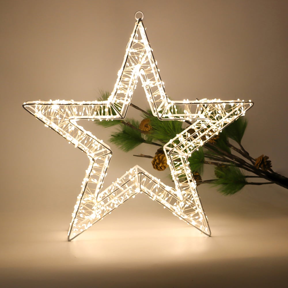 Xmas Haus LED Warm White Star Wreath 50cm Image 2