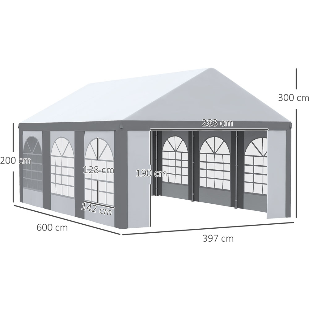 Outsunny 6 x 4m Grey Marquee Party Tent Image 5