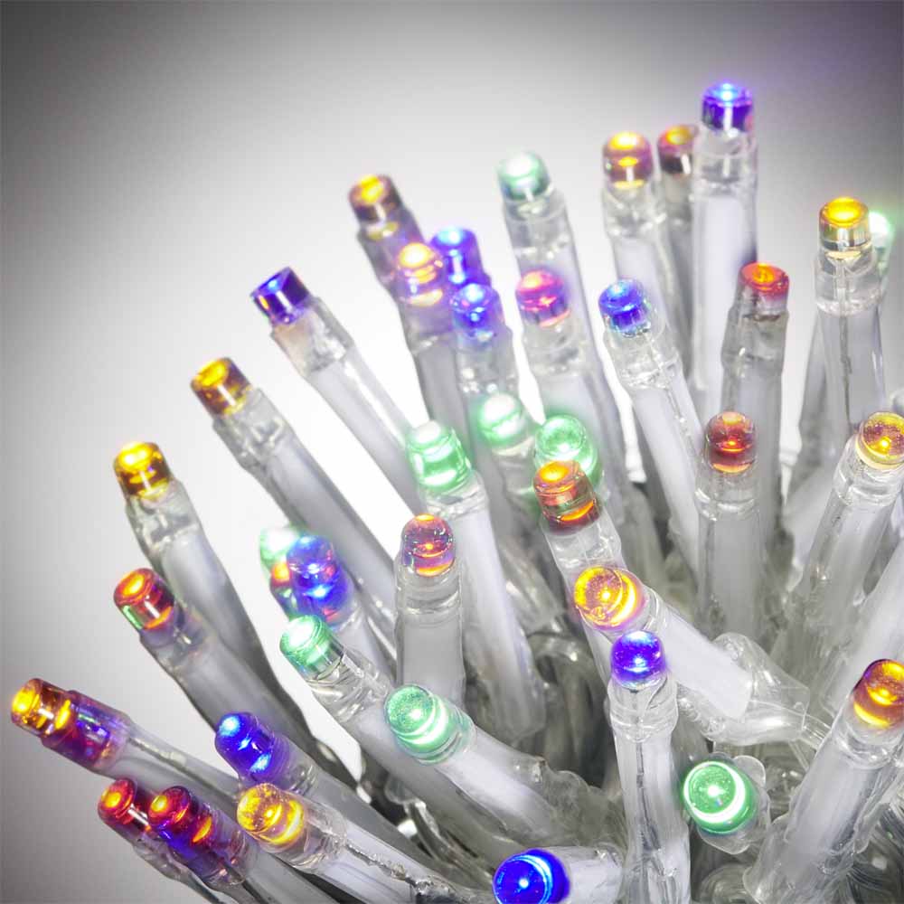 Wilko 300 Multifunctional Multicoloured LED Lights with Clear Cable Image 1