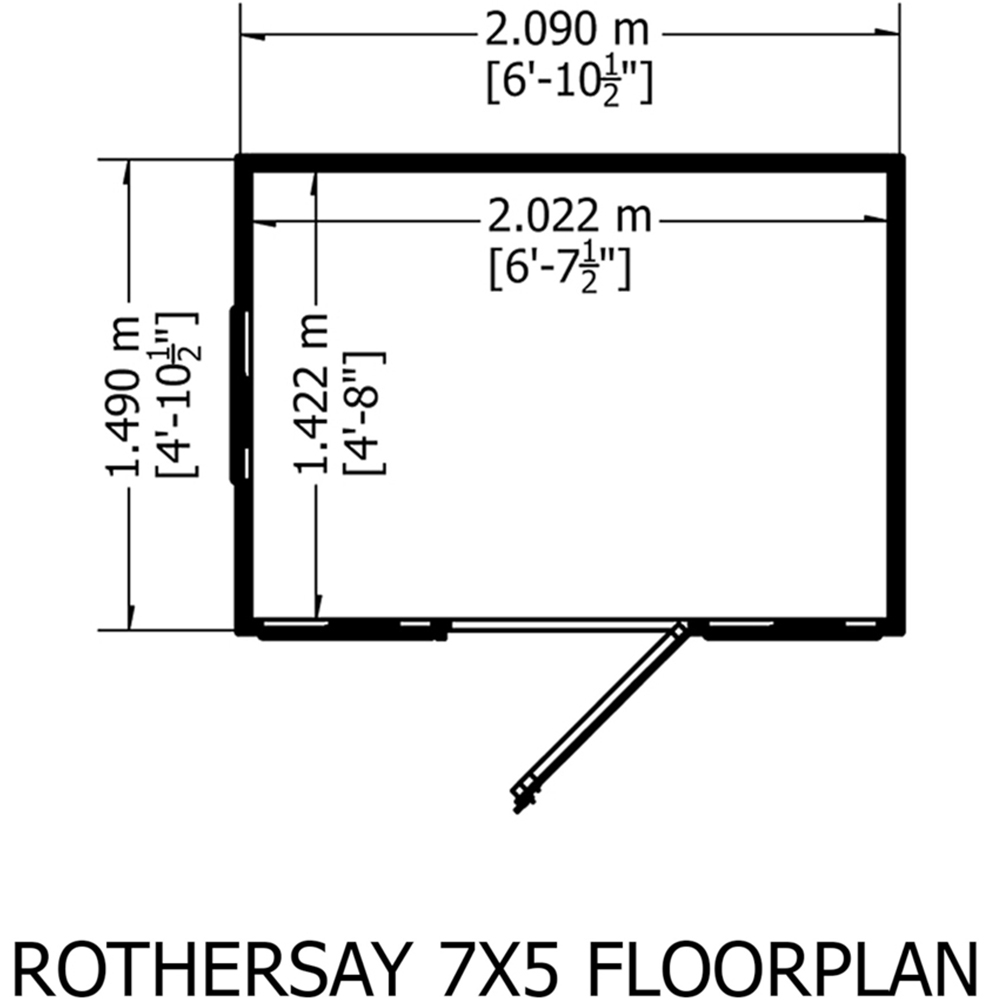 Shire Rothesay 7 x 5ft Shiplap Apex Garden Shed Image 4