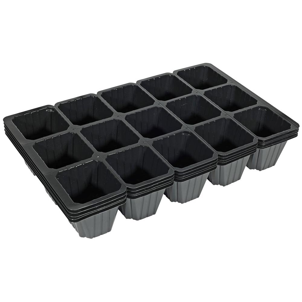 Wilko Black Seed Tray 15 Inserts 5 Pack Image 2