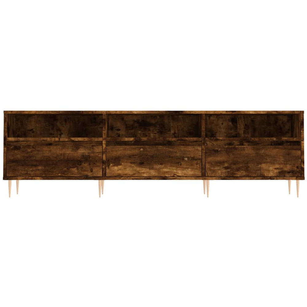 vidaXL 3 Door 3 Shelf Smoked Oak TV Cabinet Image 5